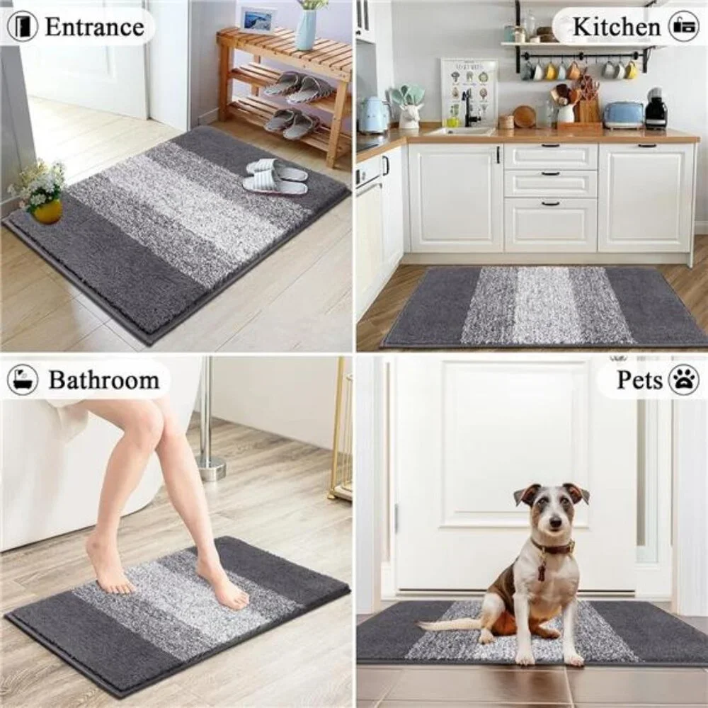 Indoor Doormat Entryway Door Rug, Non Slip Absorbent Mud Trapper Mat Floor Mat,